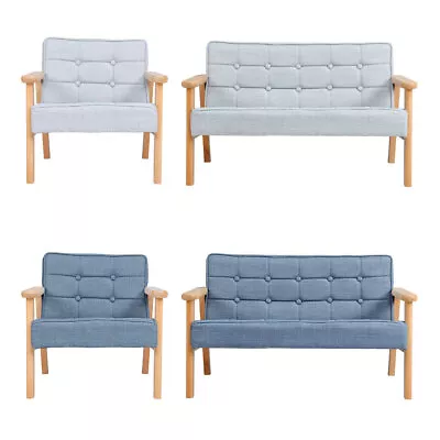 Kids Sofa Armchair Wooden Frame Cushioned 1-2 Seater Boys Girls Bedroom Playroom • £39.95