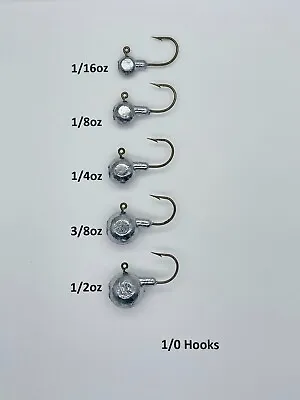 Live Bait Jig Heads 1/16-1/2oz - Short Shank - Unpainted - MADE IN USA! 25-Pack • $8