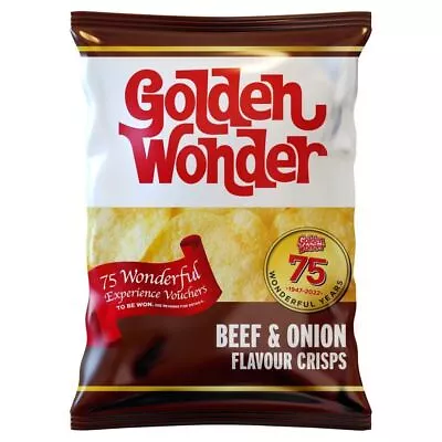 £17.99 • Buy Golden Wonder Beef And Onion Flavour Crisps 32.5g 32 Pack