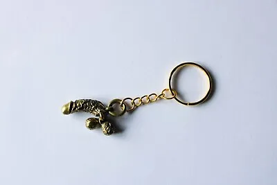 Mini Man Penis Pure Bronze Keychain Keyring • £5.99