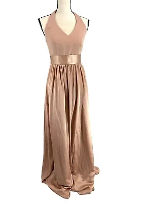 WHITE By Vera Wang V-Neck Halter Gown 2 Sleeveless Wedding Sash SAND NWT 199$ • $48.97