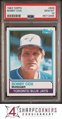 1983 Topps #606 Bobby Cox Blue Jays Hof Psa 10 B3894464-985 • $85.99