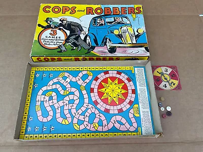 1938 Milton Bradley Mb Cops & Robbers Board Game 4037 Detective Motor Patrol • $49.99