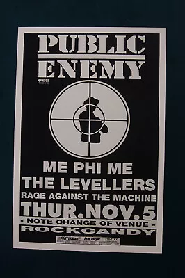$4.50 • Buy Public Enemy Concert Poster 1992 Rock Candy Seattle