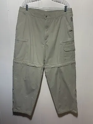Gander Mountain Guide Series Mens 40x30 Convertible Cargo Pants Cotton Beige • $24
