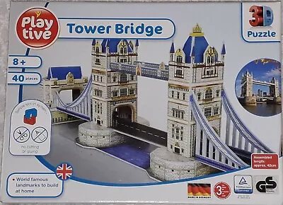 Brand New!! - Play Tive - London 3d Puzzle - Tower Bridge - 40 Pieces 42cm Long  • £9