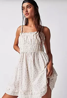 Free People Gabby Mini Dress Medium White Floral New* 53 • $48