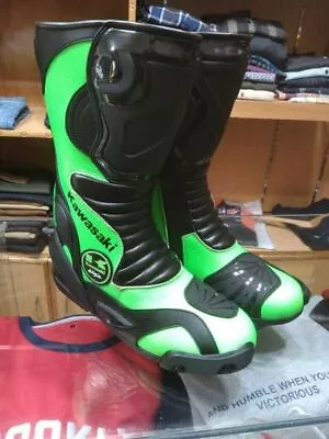 Kawasaki Motorcycle Riding Boots Genuine Leather Motorbike Racing Shoes Botas • $120