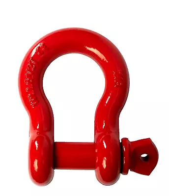 7/8  Red D Ring Bow Shackle Screw W 1  Pin Clevis Rigging Jeep Towing 6.5 Ton • $20.38