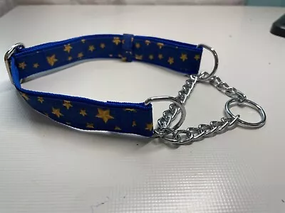 Martingale Half Check Stainless Steel Choke Chain Dog Collar Gold Stars Design  • £7.15