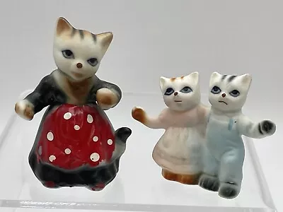 2pc Bone China Nursery Rhyme 3 LITTLE KITTENS LOST MITTENS Figurines Miniature • $9