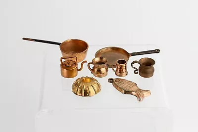 Vintage Miniature Copper And Metal Accessories Lot Dollhouse Diorama Kitchen • $26.99