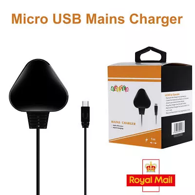 Raspberry Pi Wall Plug Micro Usb 3 Pin Uk Mains Charger Adapter Power Supply • £6.29