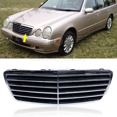 Front Grille Chrome Shell W/Black Insert For 2000-02 Benz W210 E320 E430 E55 AMG • $70.33