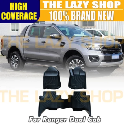 1st & 2nd Row 3D Moulded Car Mat Floor Mats For Ford Ranger Dual Cab 2011-2022 • $155