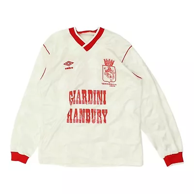 Ventimiglia Calcio Mens Long Sleeve White Umbro Shirt | Vintage 90s Football VTG • £30