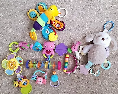 Baby Girl Toys Bundle V-tech Lamaze Rattles Rainmaker Stroller Toys • £15