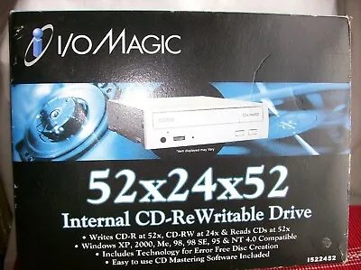 I/O Magic INTERNAL CD-REWRITABLE DRIVE~ 52 X 24 X 52~unused In Box • $10