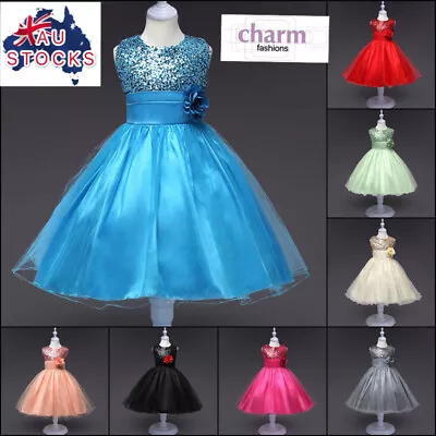 $19.95 • Buy   Flower Girl Princess Birthday  Dance Wedding Party Formal Dress 