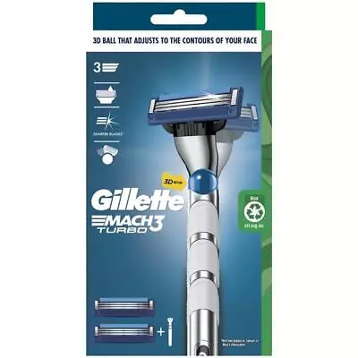 Gillette Mach 3 Turbo 3D Razor 2 Up • $15.99