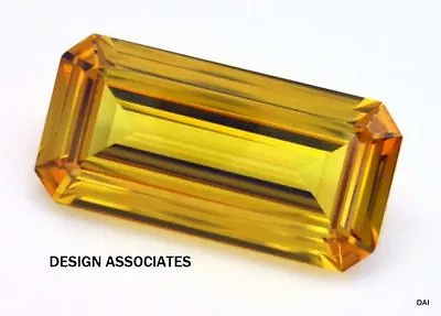 Lab Created Golden Sapphire 12x8 Mm Emerald Cut Aaa • $4.59