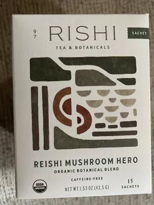 Rishi Tea Organic Botanical Blend Reishi Mushroom Hero 15 Sachets 1.64 Oz • $14.50