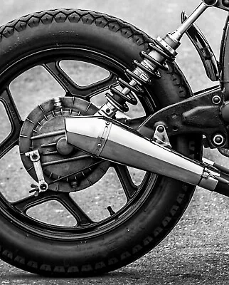 £69.95 • Buy Cafe Racer Megaphone Stainless Steel Exhaust Muffler End Can 