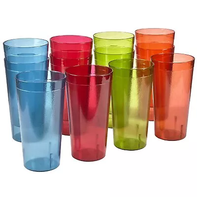Café Plastic Reusable Tumblers (Set Of 12) 32-ounce Iced-Tea Cups Assorted |... • $35.78