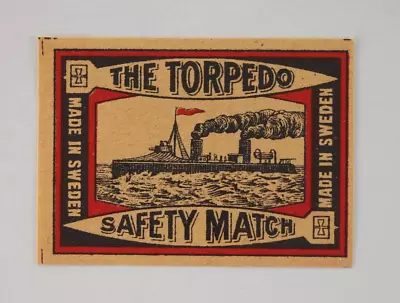 Torpedo Advertisement Safety Sweden Vintage Matchbox Label • $6