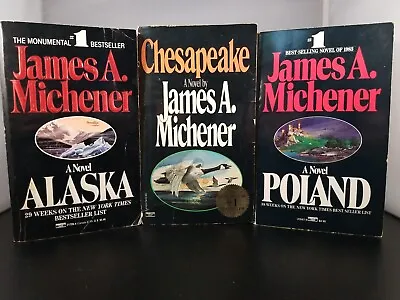 James Michener LOT 3 Paperbacks Fawcett 1st Printings Alaska Chesapeake Poland • $8