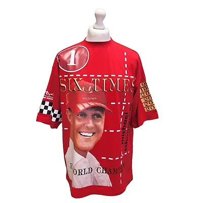 Vintage Deadstock T-Shirt Michael Schumacher Red Six Times World Champion 032XL • £44.99