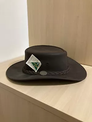 £39.99 • Buy Australian Water Resistant Oilskin Leather Bushman Stockmans Brown Hunting Hat
