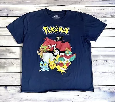 Pokemon 2016 Men’s Navy Blue Short Sleeve Pullover Graphic T-Shirt Size XL • $19.95