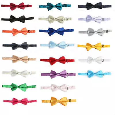 Bow Tie Men's Solid Adjustable Satin Classic Novelty 12-Pack Wholesale New • $15.99