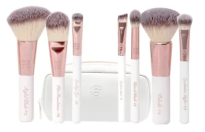 GLAMX 7 Piece Makeup Brush Set Synthetic Cosmetic Brushes Travel Size Rose Gold • $49.50