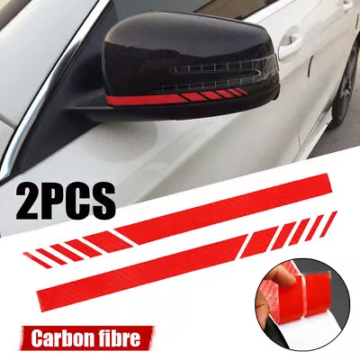 Car Rearview Mirror Decor Carbon Fiber 5D Sticker Stripe Decals Auto Accessories • $8.98