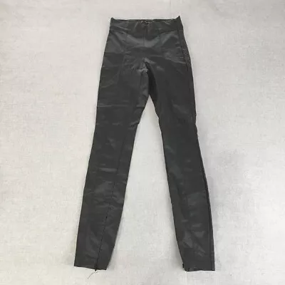 Zara Trafaluc Womens Faux Waxed Leather Jeans Size XS Black Skinny Stretch • £15.47