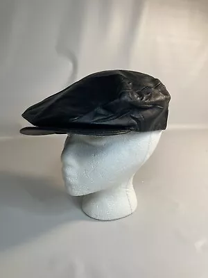 Wilson Leather Mens Newsboy Leather Black Hat Large • $24