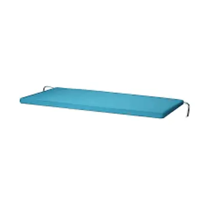 Garden Bench Cushion Pad Water Resistant Zipped Removable Cover In Blue Patio • £12.95