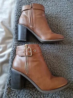 Miss KG (Kurt Geiger) Ladies Boots Size 6 Tan With Gold Detail Great Condition  • £25