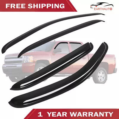 4pcs Window Visor Rain Sun Guard Vent Fits Chevy Silverado Sierra Extended Cab • $27.90