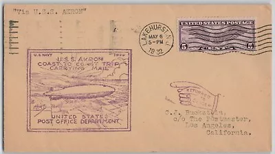 United States 1932 USS Akron Coast To Coast Flight Returned To Sender Cover • $14.99