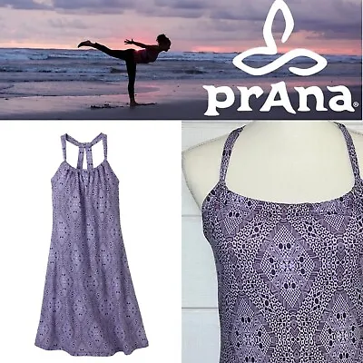 PrAna Quinn Purple Active Outdoor Dress Womens SzXS Sleeveless Built In Bra Yoga • $26