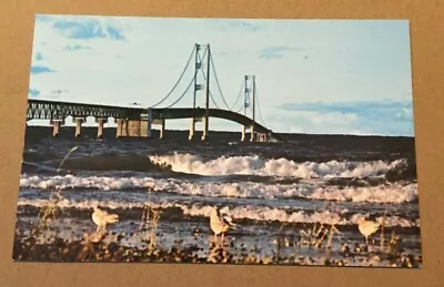 Vintage Unused Postcard  Mackinac Bridge Michigan • $1.27