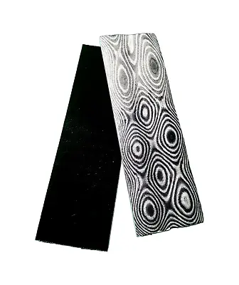 2 Pcs BLACK / WHITE LAYERED .125  G-10  KNIFE HANDLE MATERIAL SCALES • $9.99