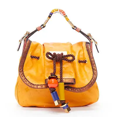 LOUIS VUITTON Marc Jacobs Kalahari PM Monogram Yellow Leather Top Handle Bag • $1298