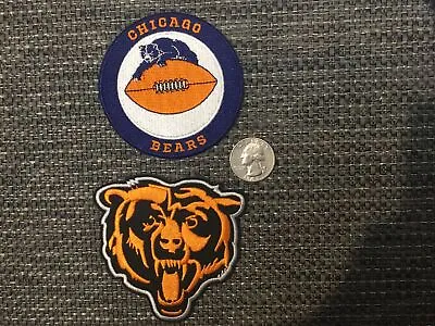 (2) CHICAGO BEARS Embroidered Iron On  Patches Patch Lot Vintage NFL 3” X 3” • $8.50