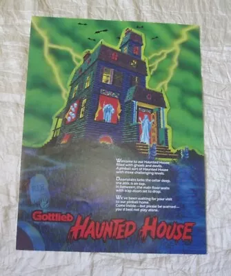 1982 Gottlieb Haunted House Pinball Flyer • $35