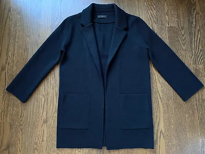 J.CREW Black 100% Merino Wool Open Front Sweater Blazer Cardigan XXS XS $148 • $39.99