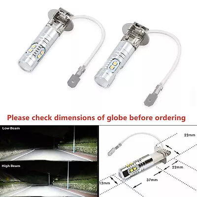 2 X H3 LED 100W FOG LIGHT DRIVING BULBS CAR LAMP GLOBE 2 Yr Au Warranty • $17.98